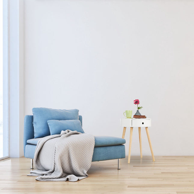 White side table with drawer