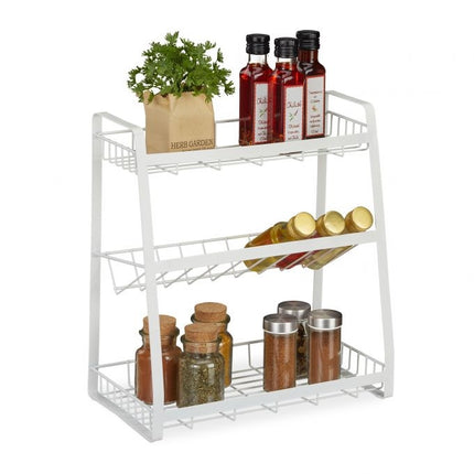 White spice rack with 3 levels