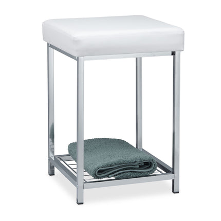 White stool with storage