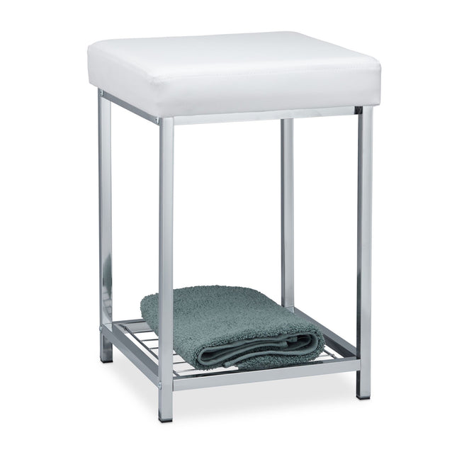 White stool with storage