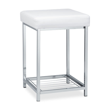 White stool with storage