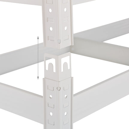White strong metal shelf with 5 levels