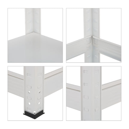White strong metal shelf with 5 levels