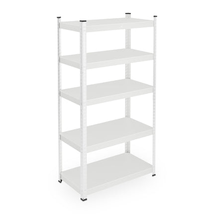 White strong metal shelf with 5 levels