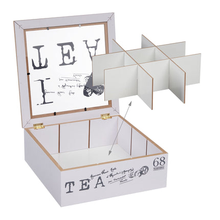 White tea box with 9 compartments