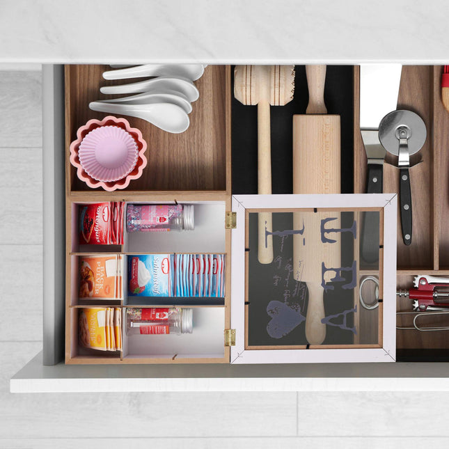 White tea box with 9 compartments
