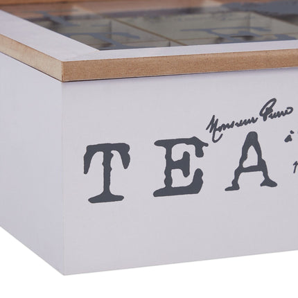 White tea box with 9 compartments