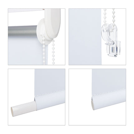 White thermal roller blind 160 cm long