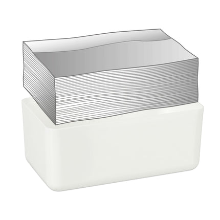 White tissue box with bamboo lid