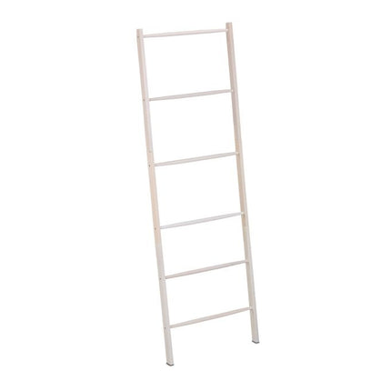 White towel rack with 6 pegs