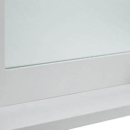 White wall mirror with shelf