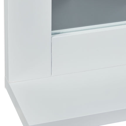 White wall mirror with shelf