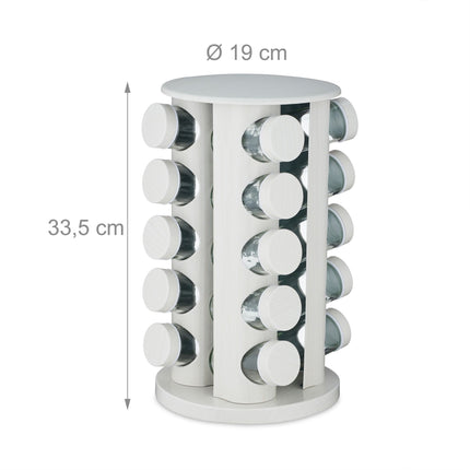 White wooden-look spice carousel