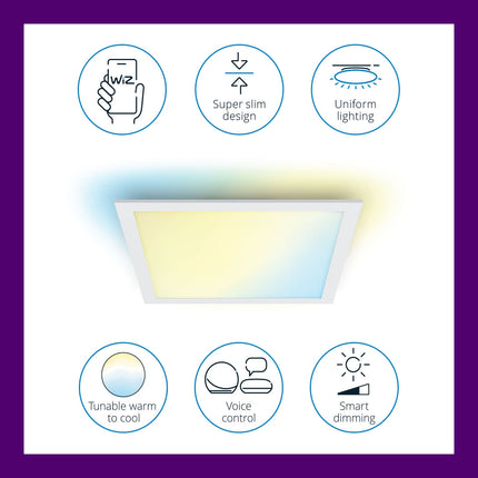 WiFi Panel Square 12W 1000ml Warm-cold white White