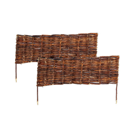 Wicker Flower Bed Edging, Willow Border With Pegs