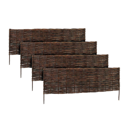 Wicker Garden Border, Willow Edging Fence With Pegs