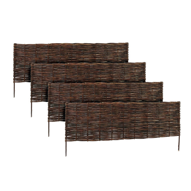 Wicker Garden Border, Willow Edging Fence With Pegs