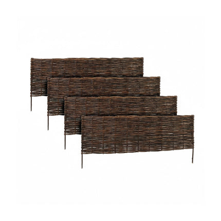 Wicker Garden Border, Willow Edging Fence With Pegs