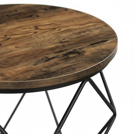 Wicker Side Tables Set, Removable Tray Tops, 2-Pack