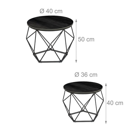 Wicker Side Tables Set, Removable Tray Tops, 2-Pack