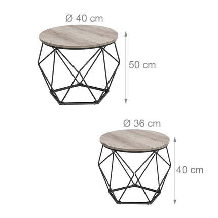Wicker Side Tables Set, Removable Tray Tops, 2 Pieces