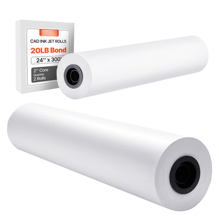 Wide Format Plotter Paper, 24 in x 300 ft, 2 Rolls