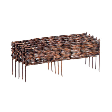 Willow Wicker Fence Edging Set for Flower Beds