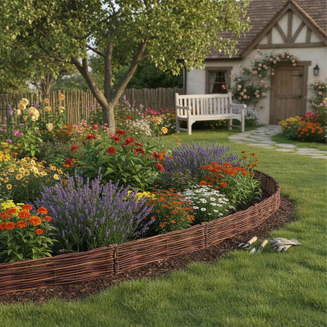 Willow Wicker Fence Edging for Garden Borders