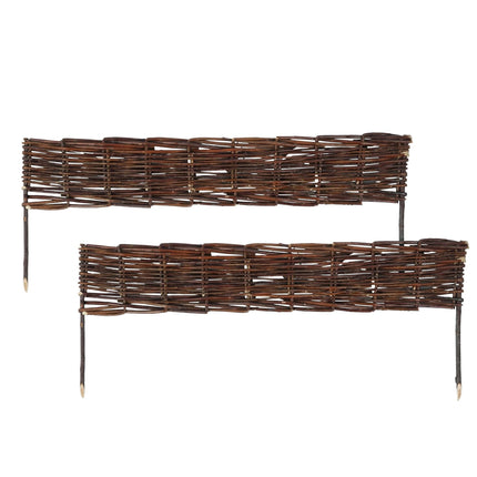 Willow Wicker Garden Border Fence, Flexible With Pegs