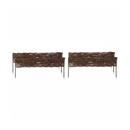 Willow Wicker Garden Border Fence, Flexible With Pegs