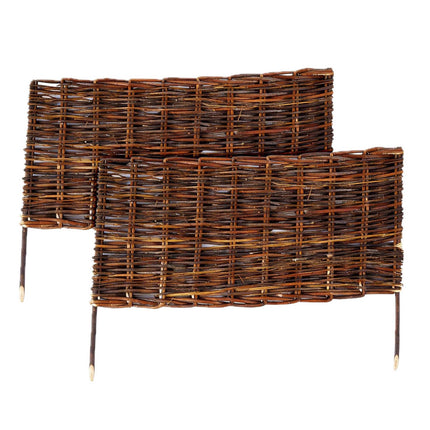 Willow Wicker Garden Border, Flexible Bed Edging Pegs