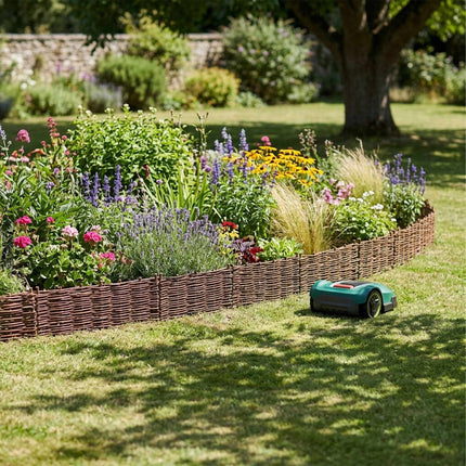 Willow Wicker Garden Border, Flexible Bed Edging Pegs