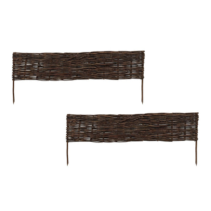 Willow Wicker Garden Edging Fence, Flexible With Pegs