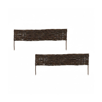 Willow Wicker Garden Edging Fence, Flexible With Pegs