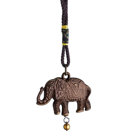 Wind Chimes Set of 2, Metal with Elephant Figurine