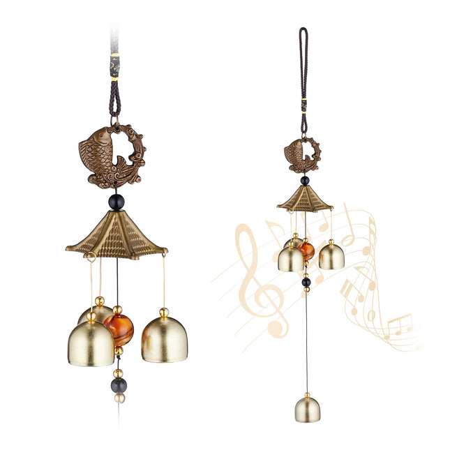Wind Chimes Set of 2 with Koi Fish Design