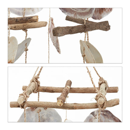 Wind chime driftwood with seashells