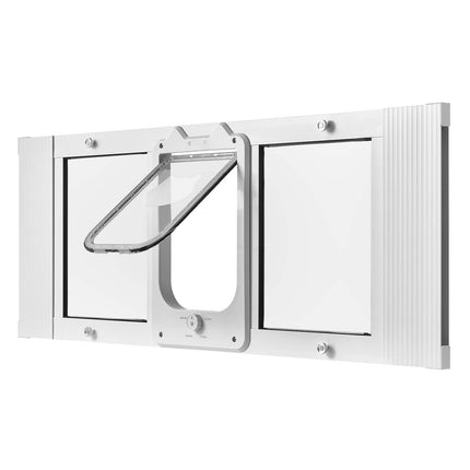 Window Cat Door, Adjustable 889–1016 mm, 4-Way Lock