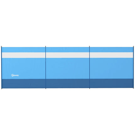 Folding wind protection with light window, 440x140cm, Blue
