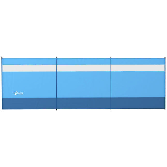 Folding wind protection with light window, 440x140cm, Blue