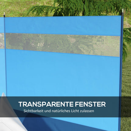 Folding wind protection with light window, 440x140cm, Blue