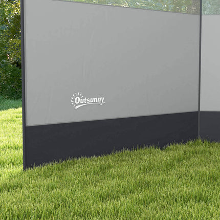 Foldable gray wind screen with light source, 440 x 140 cm