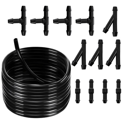 Windshield Washer Repair Kit, 2m PVC Hose, Black