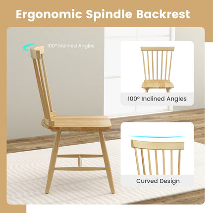 Windsor Dining Chairs, Set of 2, High Spindle Back