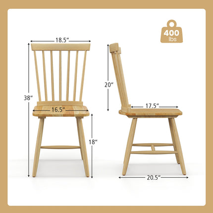 Windsor Dining Chairs, Set of 2, High Spindle Back
