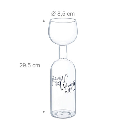 Wine Bottle Glass 750ml – Fun Gift for Wine Lovers