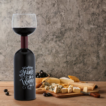 Wine Bottle Glass – Holds 750ml, Fun Gift for Wine Lovers