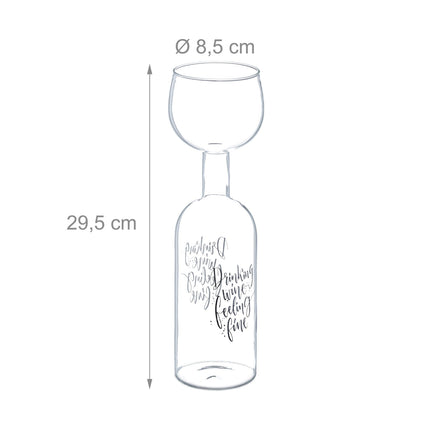 Wine Bottle Glass – Holds 750ml, Fun Gift for Wine Lovers