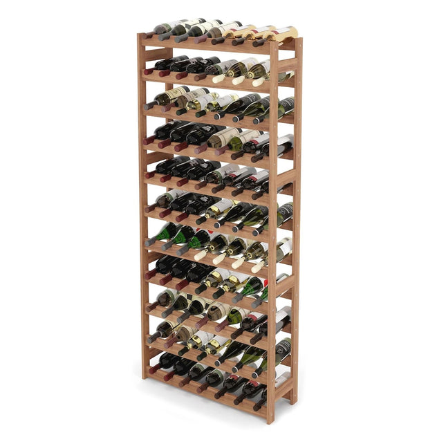 Wijnflessenrek, walnoot - Horizontaal kurkveilig opbergrek