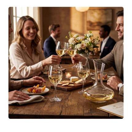 Wine Glass Set with Decanter, Clear Glass, 5-Piece